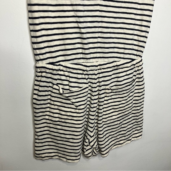 Lou & grey striped short sleeve romper tie waist women’s size XS gray & cream - Picture 9 of 11